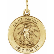 14K Yellow 15 mm St. Martha Medal