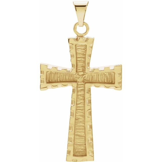18K Yellow Cross Pendant