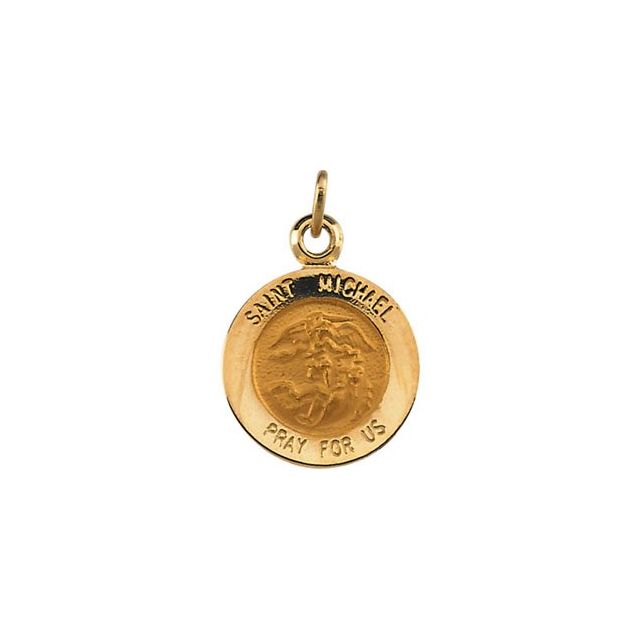 14K Yellow 12 mm St. Michael Medal