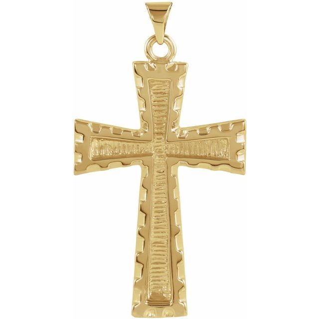 18K Yellow Cross Pendant