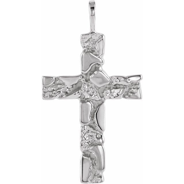 Sterling Silver Nugget Cross Pendant