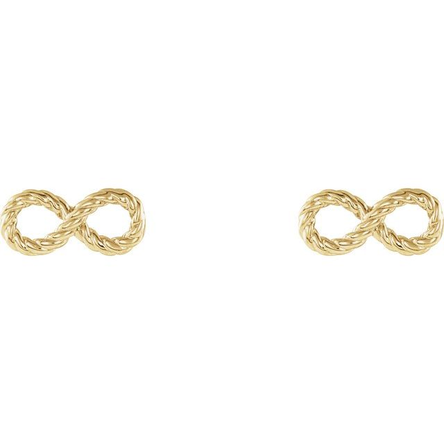 14k Yellow Infinity-inspired Rope Earrings