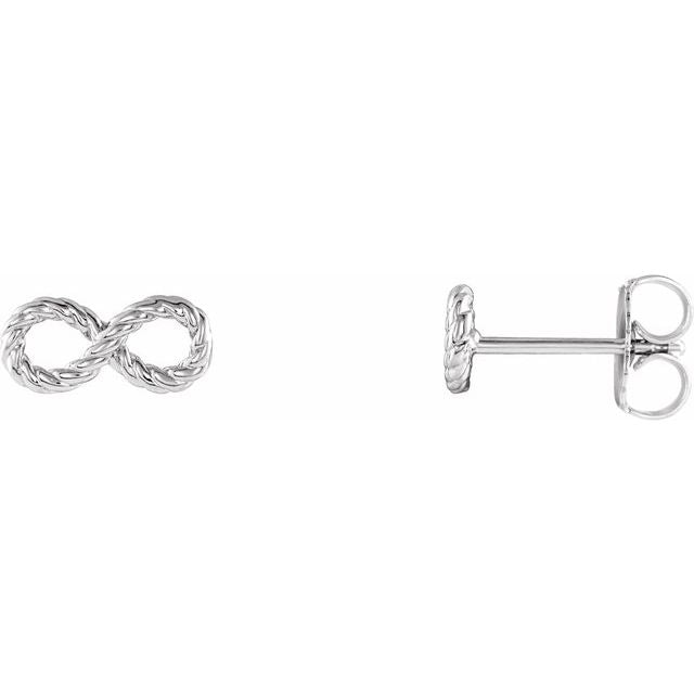 14k White Infinity-inspired Rope Earrings