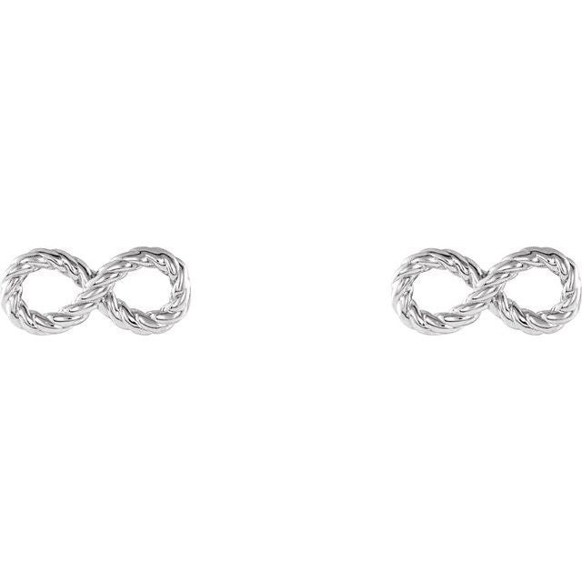 14k White Infinity-inspired Rope Earrings