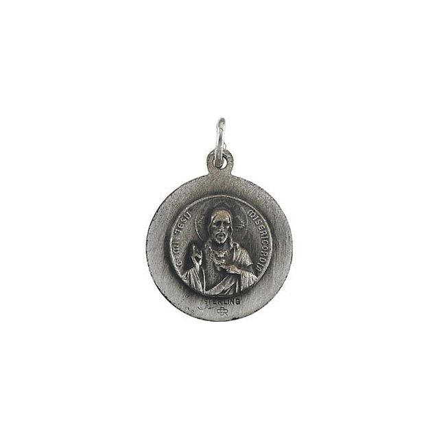 Sterling Silver 15 mm Scapular Medal