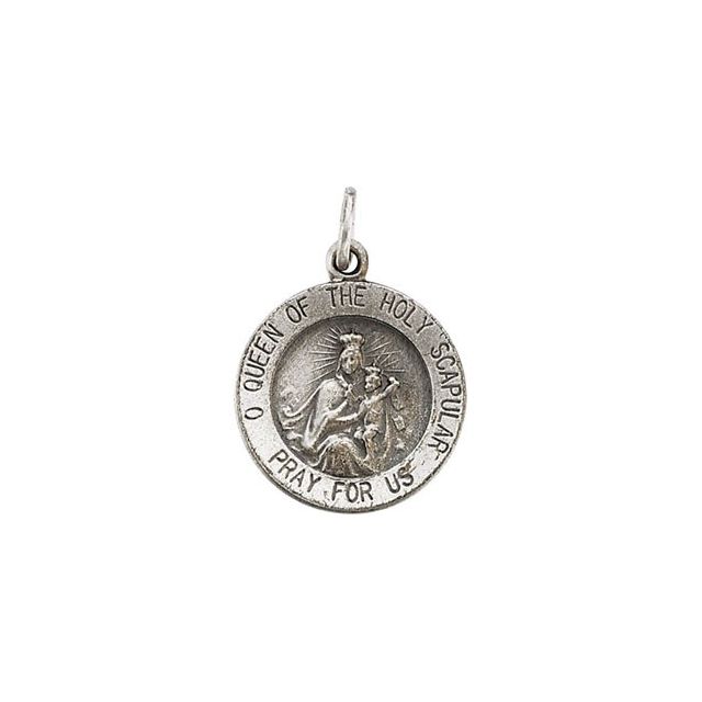 Sterling Silver 15 mm Scapular Medal