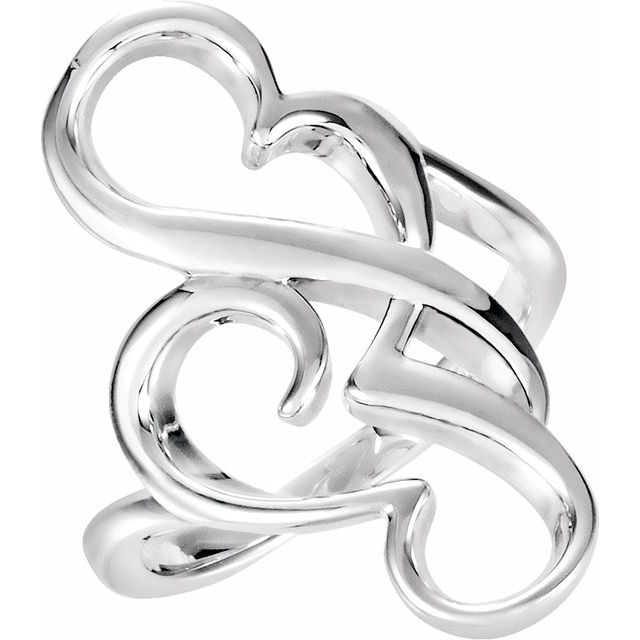 14K White Freeform Ring