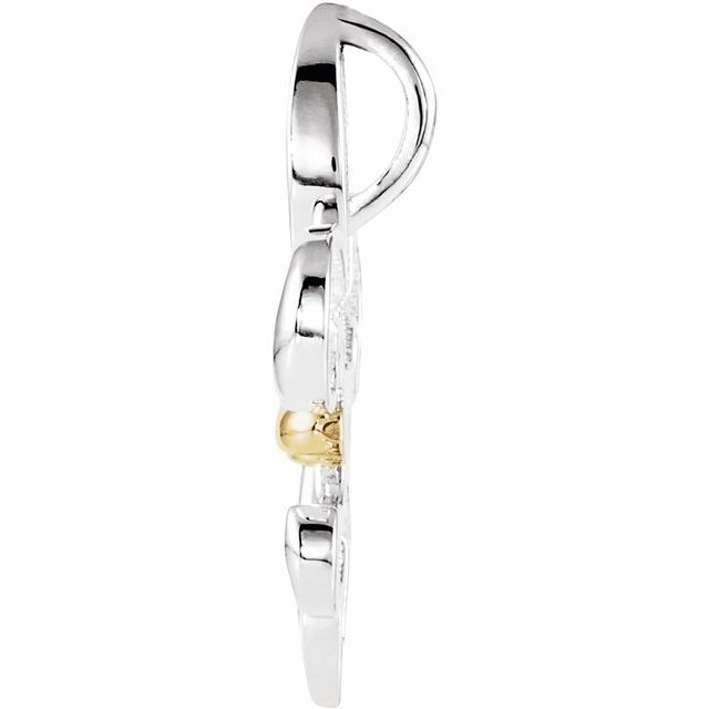 Sterling Silver & 14K Yellow Fleur-de-lis Pendant