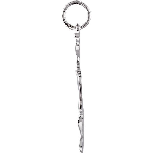 Sterling Silver 28x7 mm Footprints Pendant