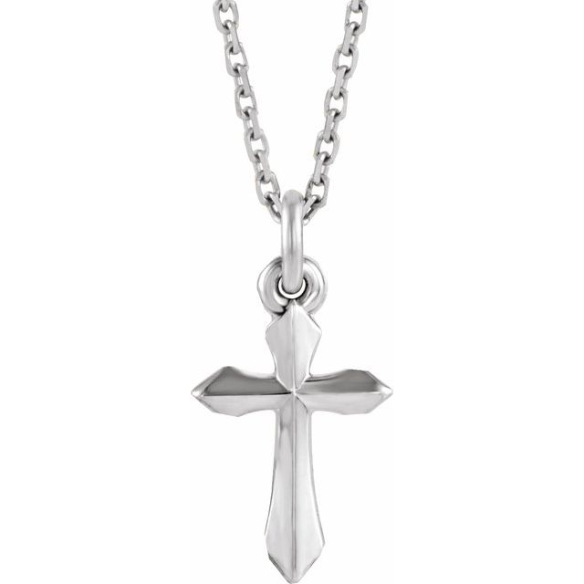 Sterling Silver Cross 18' Necklace