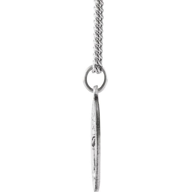 Sterling Silver 15 mm Round St. Raphael 18' Necklace