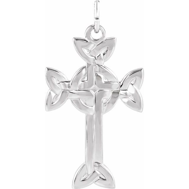Sterling Silver Celtic-Inspired Cross Pendant