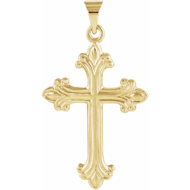 14K Yellow 24x17.5 mm Cross Pendant