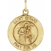 14K Yellow 15 mm St. Gerard Medal