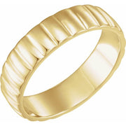 14k Yellow 6 Mm Grooved Band Size 7