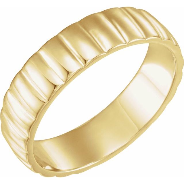 14k Yellow 6 Mm Grooved Band Size 7