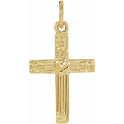 14K Yellow Youth Cross Pendant