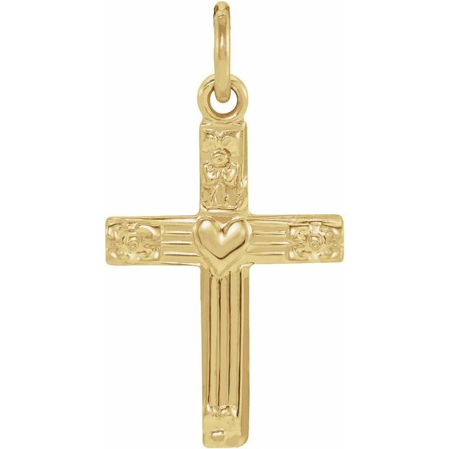 14K Yellow Youth Cross Pendant