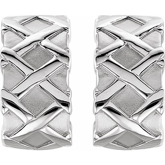 14K White J-Hoop Earrings