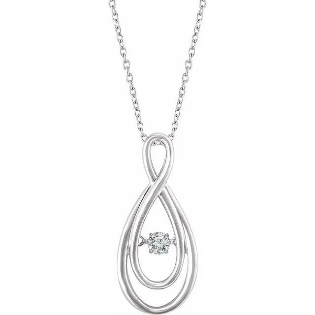 Sterling Silver 1/10 Ct Natural Mystara Diamond® 16-18' Necklace