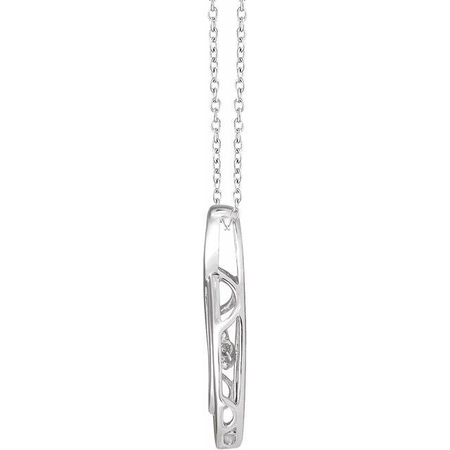 Sterling Silver 1/10 Ct Natural Mystara Diamond® 16-18' Necklace