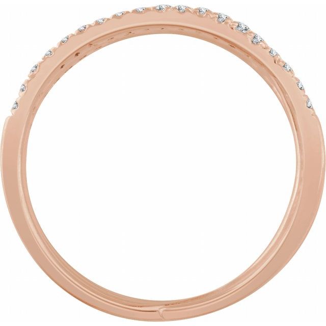 14k Rose 1/2 Ctw Natural Diamond Spiral Ring