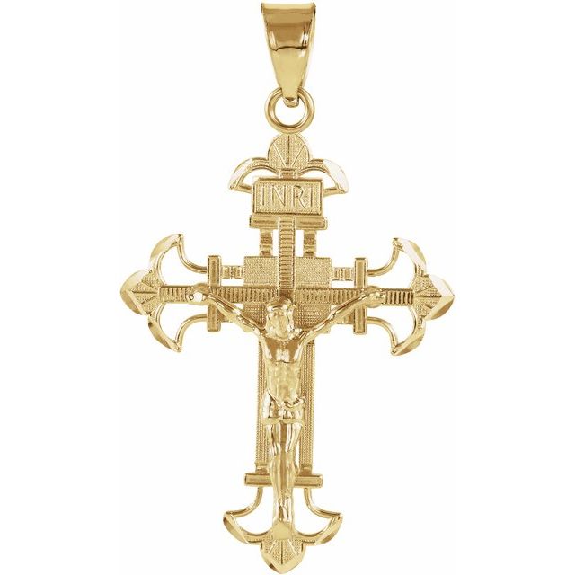 14K Yellow 29x21.5 mm Crucifix Pendant