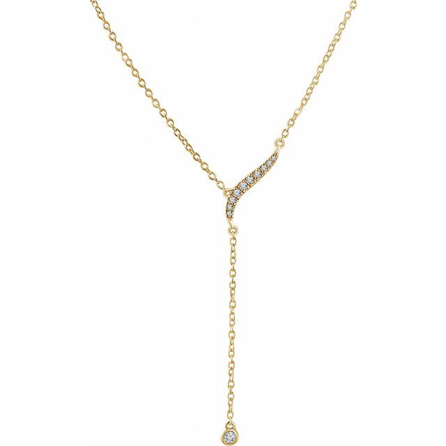 14k Yellow 1/10 Ctw Natural Diamond 16-18' Y Necklace