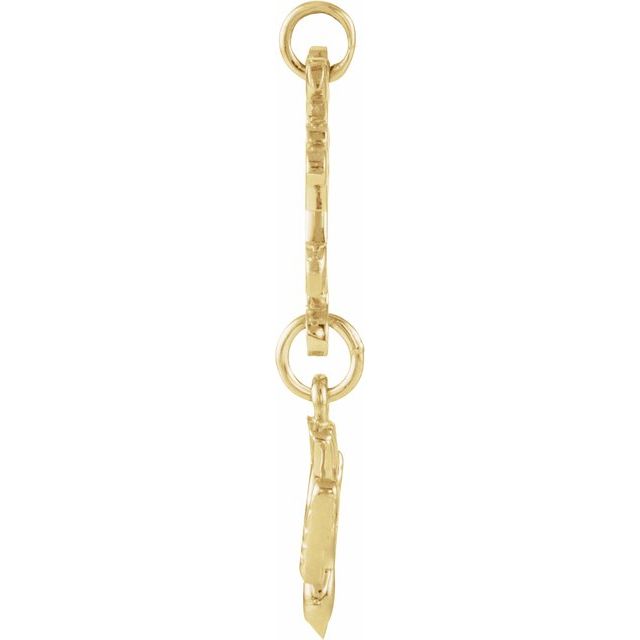 14K Yellow 24.5x12 mm Huguenot Cross Pendant