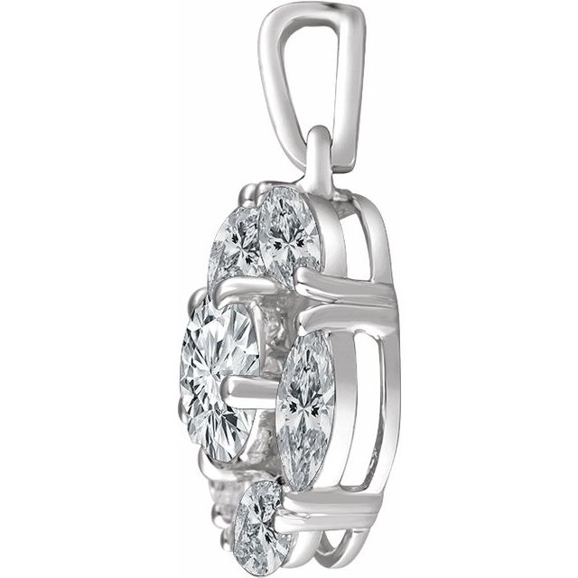 Sterling Silver Imitation White Cubic Zirconia Pendant