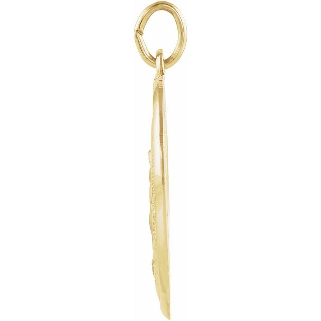 14K Yellow 20x20 mm Heart Miraculous Medal