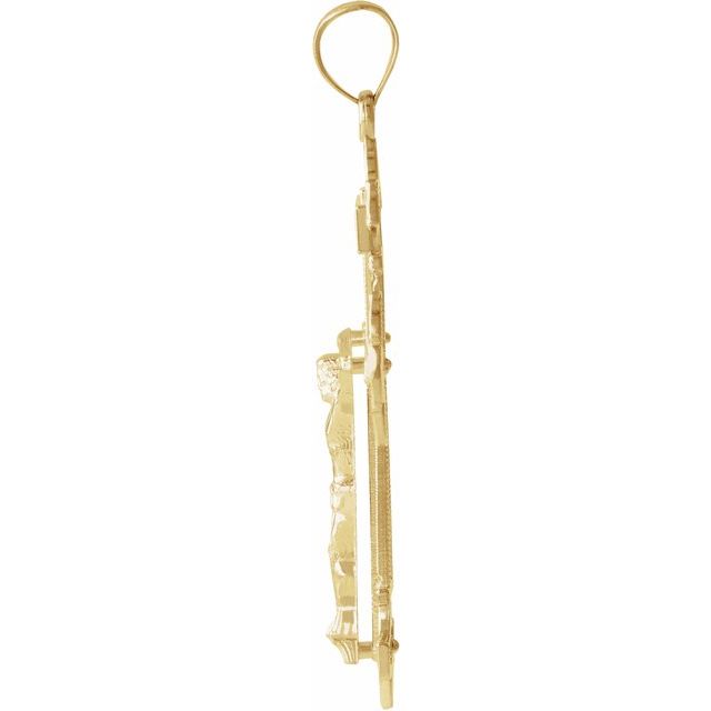 14K Yellow 36x27.5 mm Crucifix Pendant