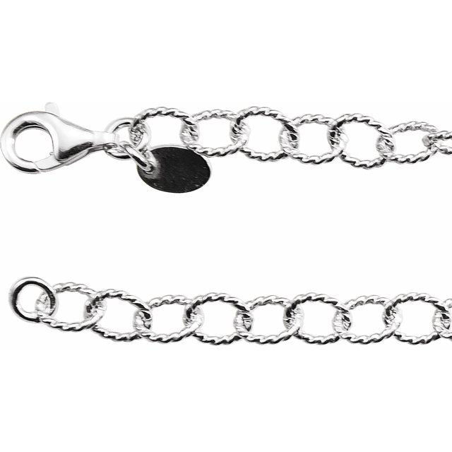 Sterling Silver 4.5 Mm Knurled Cable 18' Chain