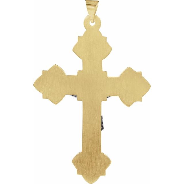 14K Yellow/White Hollow Crucifix Pendant
