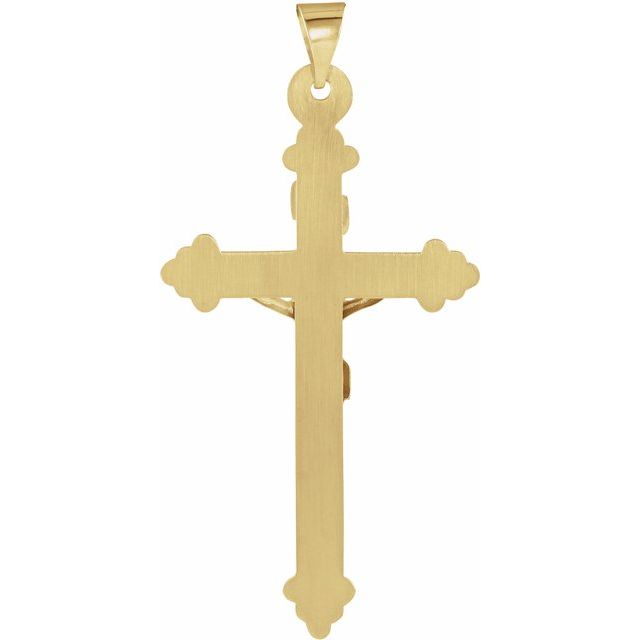 14K Yellow/White Hollow Crucifix Pendant