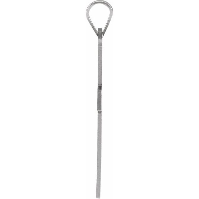 14K White 23.5x14 mm Cross Pendant