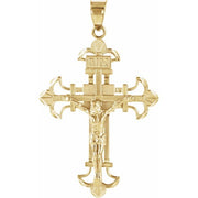 14K Yellow 36x27.5 mm Crucifix Pendant