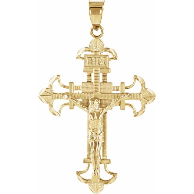 14K Yellow 36x27.5 mm Crucifix Pendant