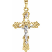 14K Yellow/White 26.5x19 mm Crucifix Pendant
