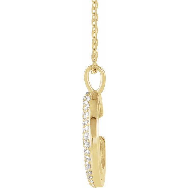 14k Yellow 1/3 Ctw Natural Diamond Crescent Moon 16-18' Necklace