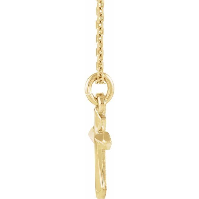 14k Yellow Cross 18' Necklace