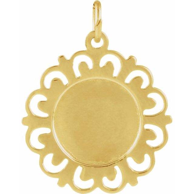 14K Yellow 18 mm Round St. Patrick Medal