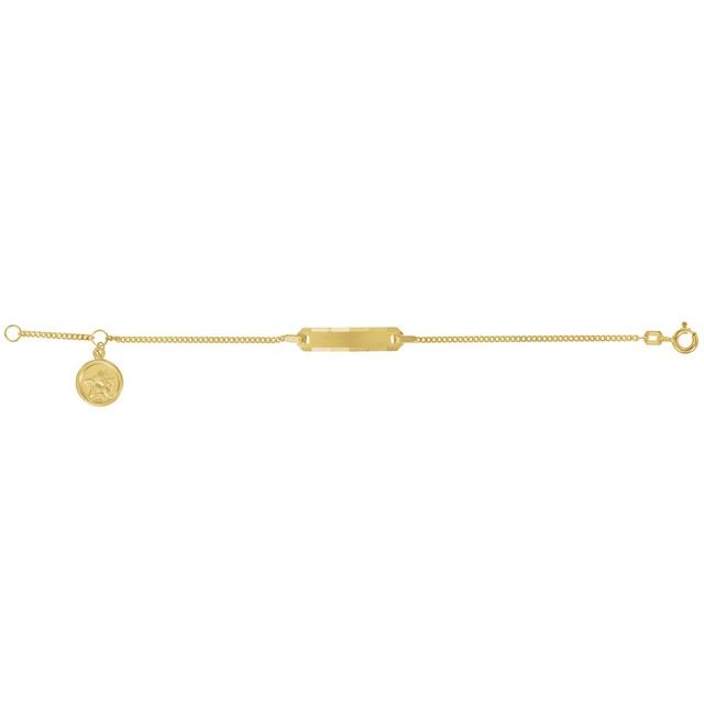 14K Yellow Youth Identification 4.5' Bracelet with Angel Charm