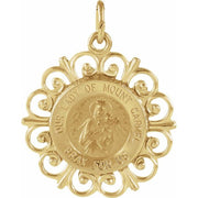 14K Yellow 18 mm Our Lady of Mount Carmel Medal