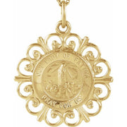 14K Yellow 18 mm Our Lady of Fatima Medal