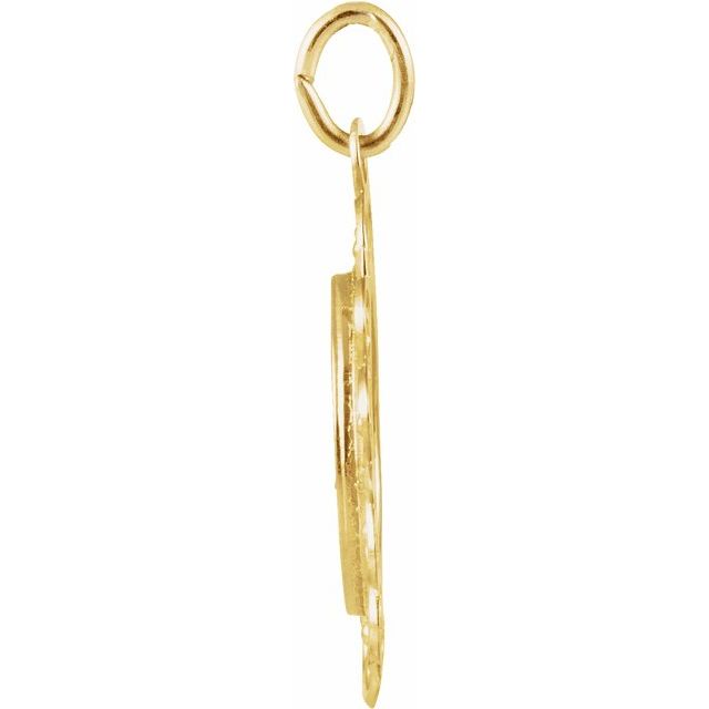 14K Yellow 18 mm Round St. Elizabeth Seton Medal
