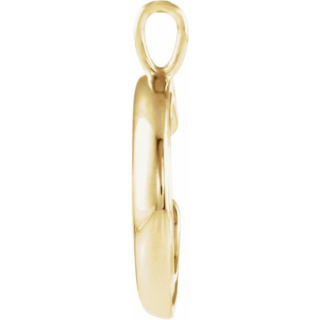 14k Yellow Crescent Moon Pendant