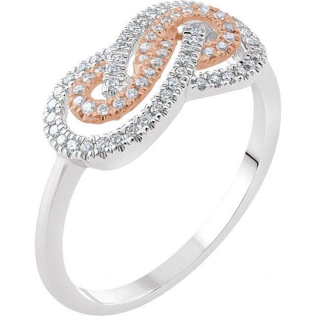 14k White/rose 1/5 Ctw Natural Diamond Infinity-inspired Ring