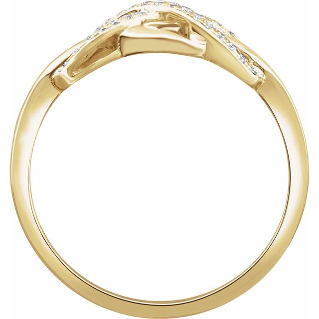 14k Yellow 1/10 Ctw Natural Diamond Infinity-inspired Ring