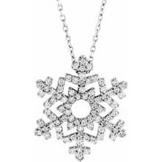 14K White 1/3 CTW Natural Diamond Snowflake 16' Necklace